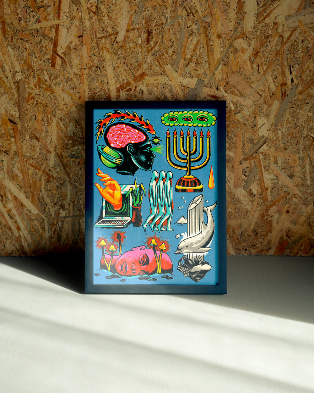 Ancient Flash wall art by Jake Foreman in a black frame