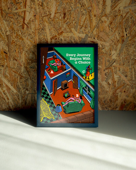 Choice wall art by Jake Foreman in a black frame