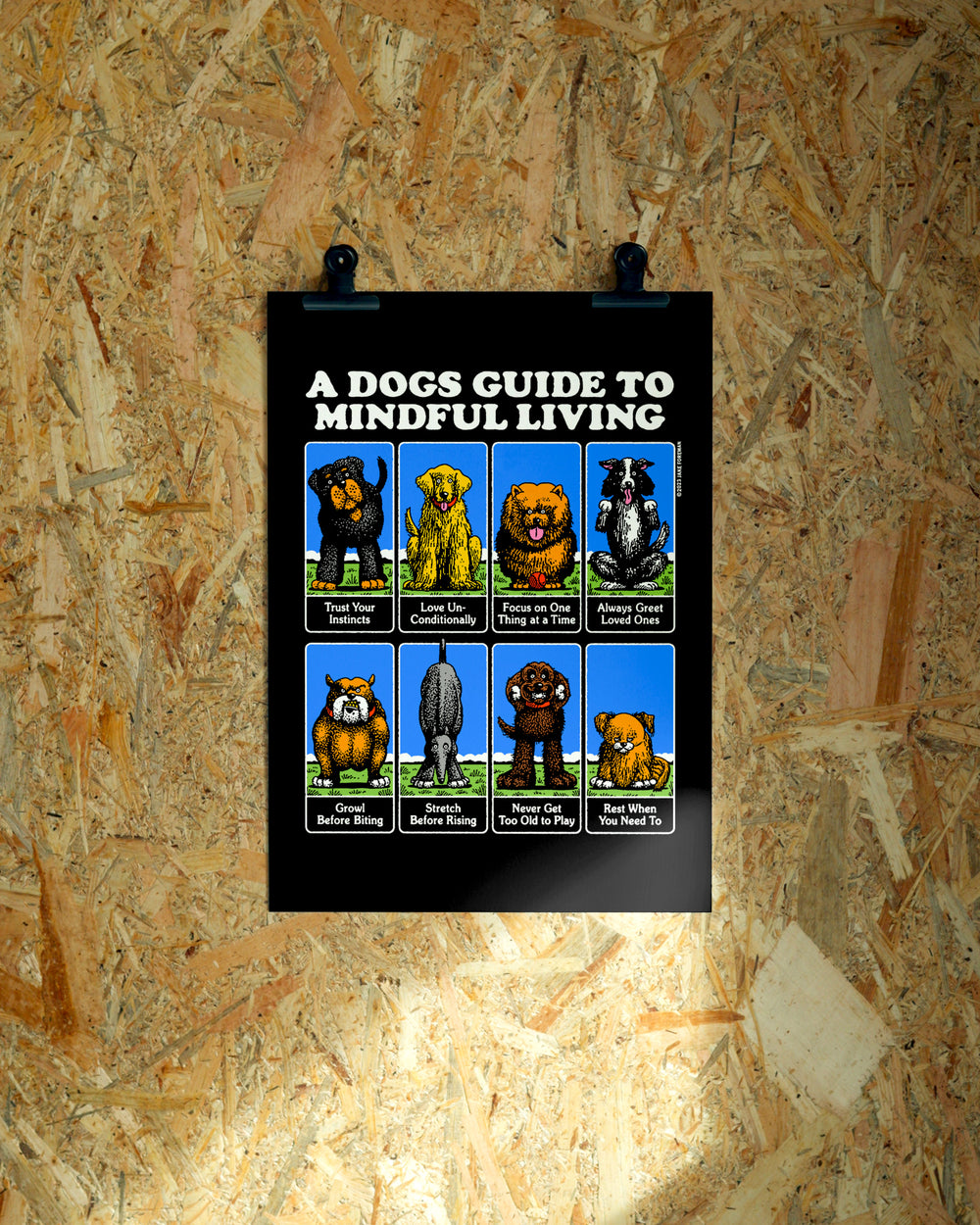 Dogs wall art by Jake Foreman, unframed giclée art print