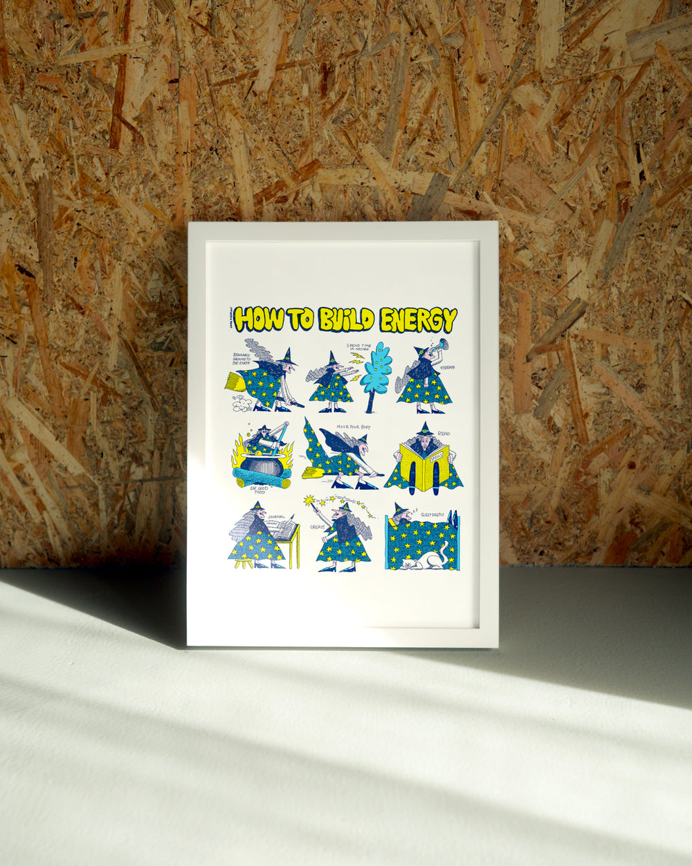 Energy wall art by Jake Foreman in a white frame