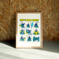 Energy wall art by Jake Foreman in a natural wood frame