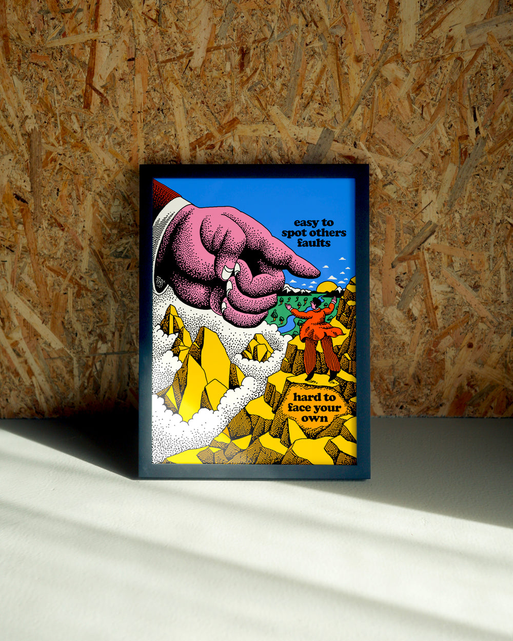 Faults wall art by Jake Foreman in a black frame