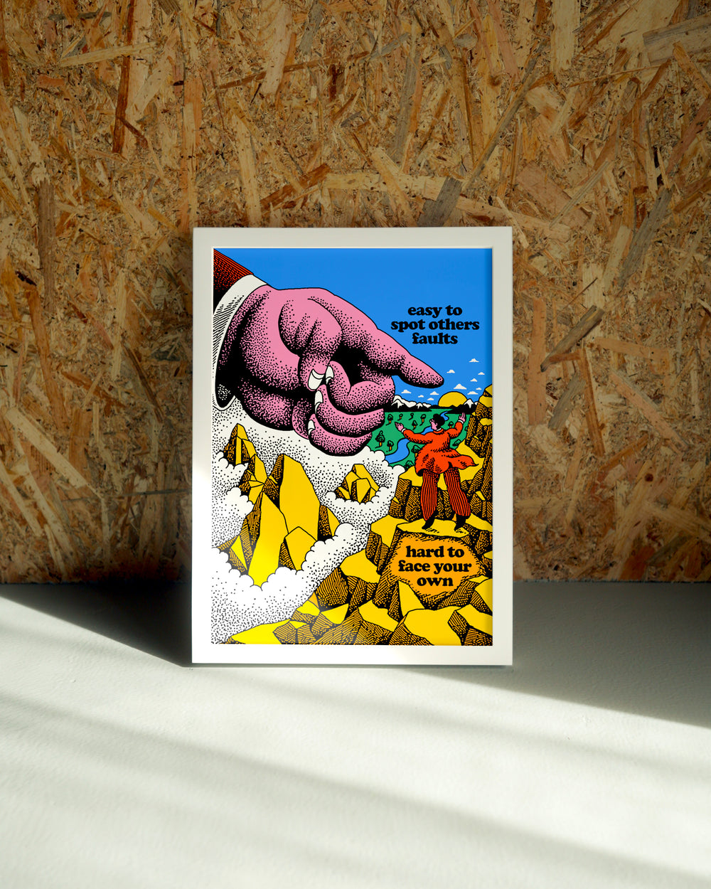 Faults wall art by Jake Foreman in a white frame