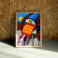 Fear wall art by Jake Foreman in a natural wood frame