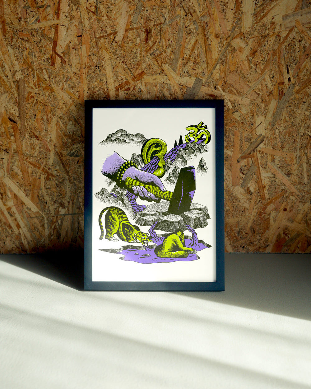 Flow wall art by Jake Foreman in a black frame