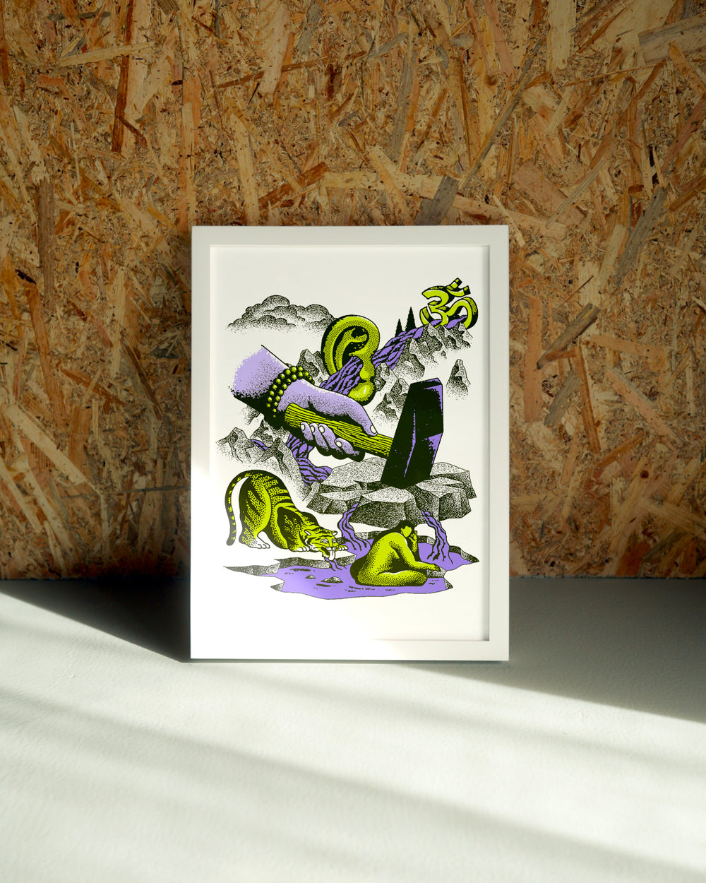 Flow wall art by Jake Foreman in a white frame