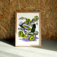 Flow wall art by Jake Foreman in a natural wood frame