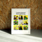 Gardening wall art by Jake Foreman in a white frame