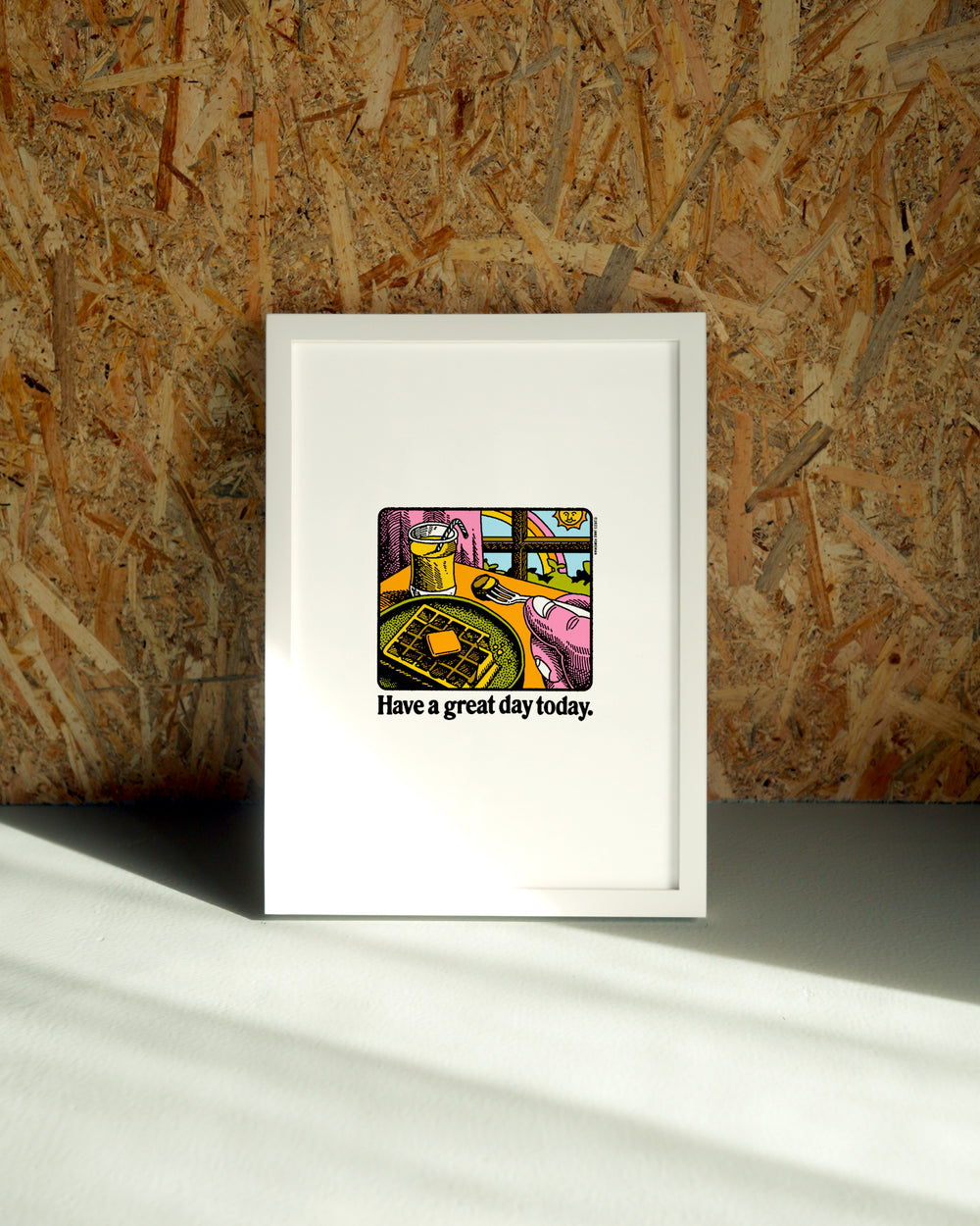 Great Day wall art by Jake Foreman in a white frame