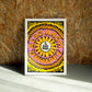 Happy wall art by Jake Foreman in a white frame