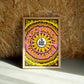 Happy wall art by Jake Foreman in a natural wood frame