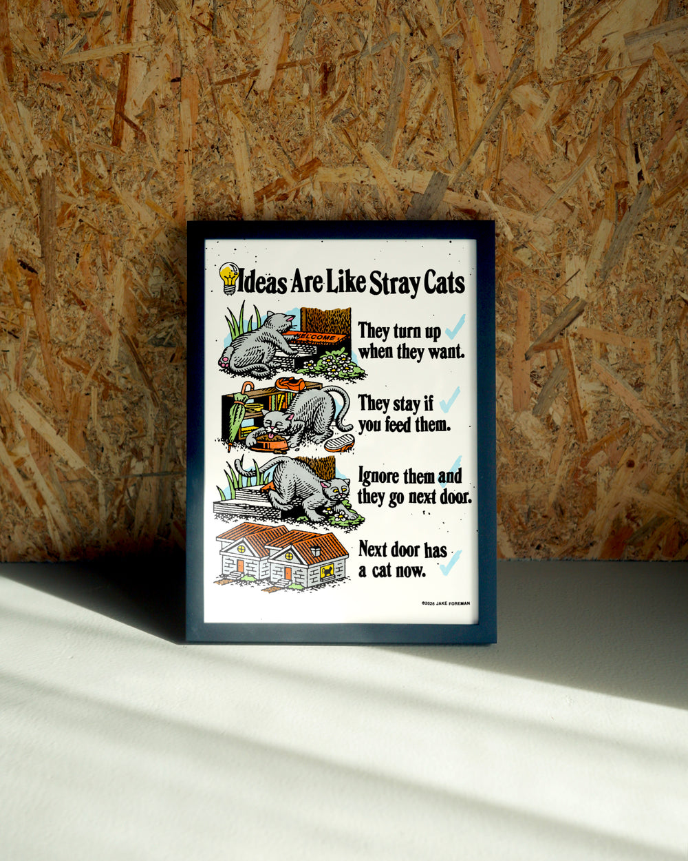 Ideas wall art by Jake Foreman in a black frame