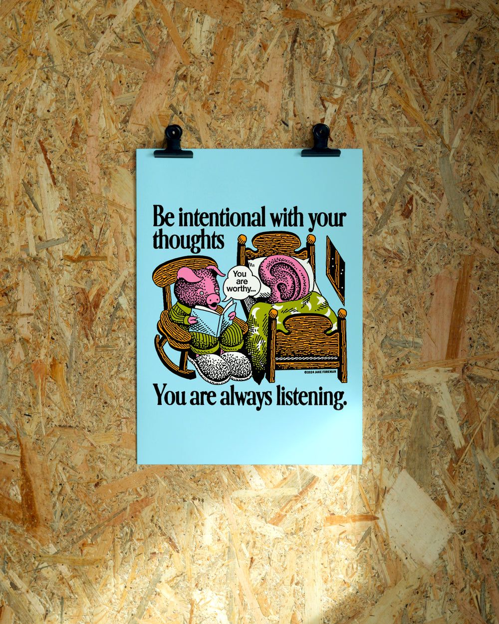 Intent wall art by Jake Foreman, unframed giclée art print