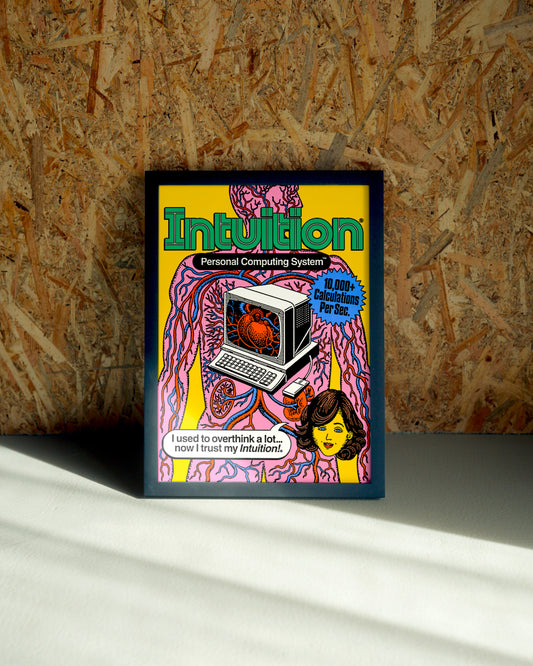 Intuition wall art by Jake Foreman in a black frame