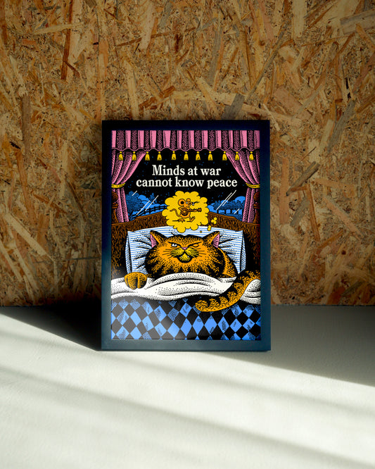 Minds wall art by Jake Foreman in a black frame
