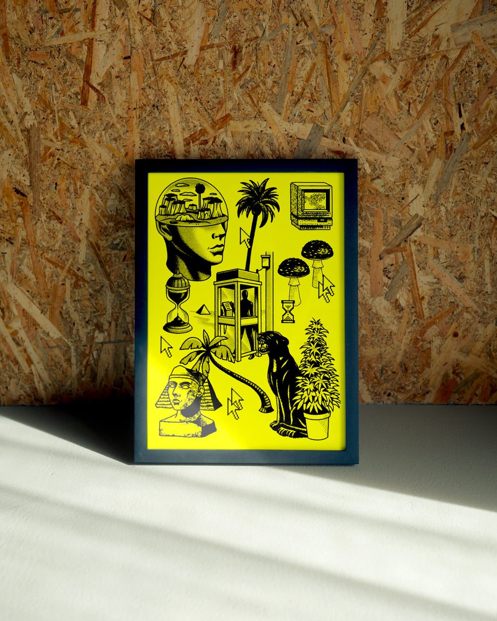 Nostalgia wall art by Jake Foreman in a black frame
