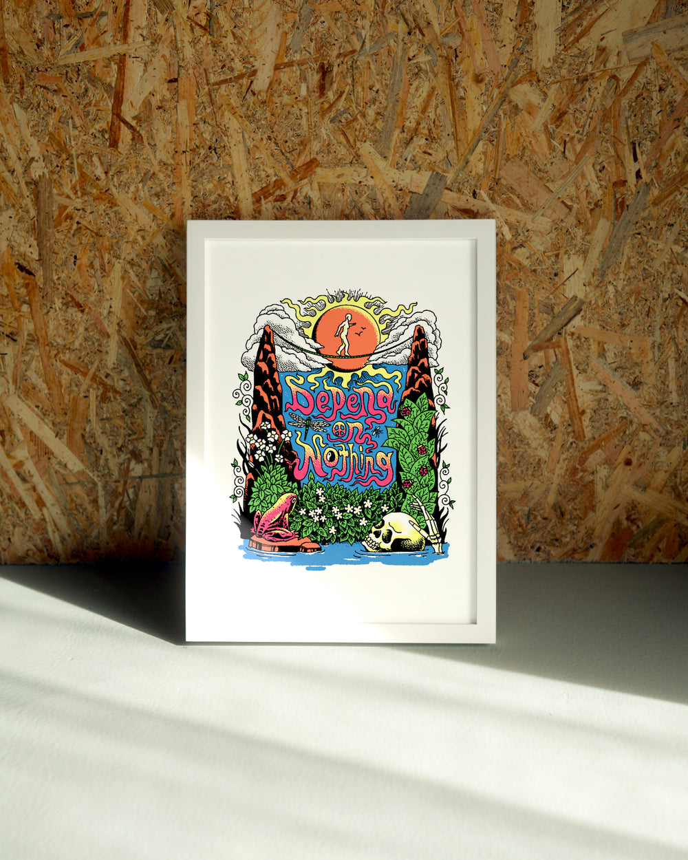 Nothing wall art by Jake Foreman in a white frame