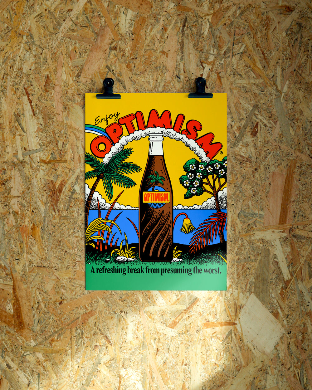 Optimism wall art by Jake Foreman, unframed giclée art print