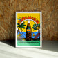 Optimism wall art by Jake Foreman in a white frame