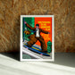 Pretending wall art by Jake Foreman in a white frame