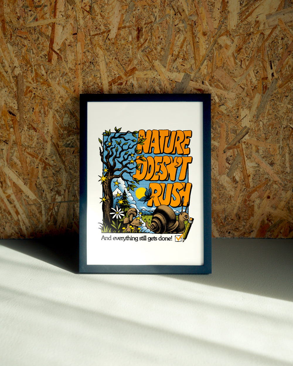 Rush wall art by Jake Foreman in a black frame
