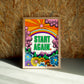 Start Again wall art by Jake Foreman in a natural wood frame