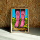 Think wall art by Jake Foreman in a natural wood frame