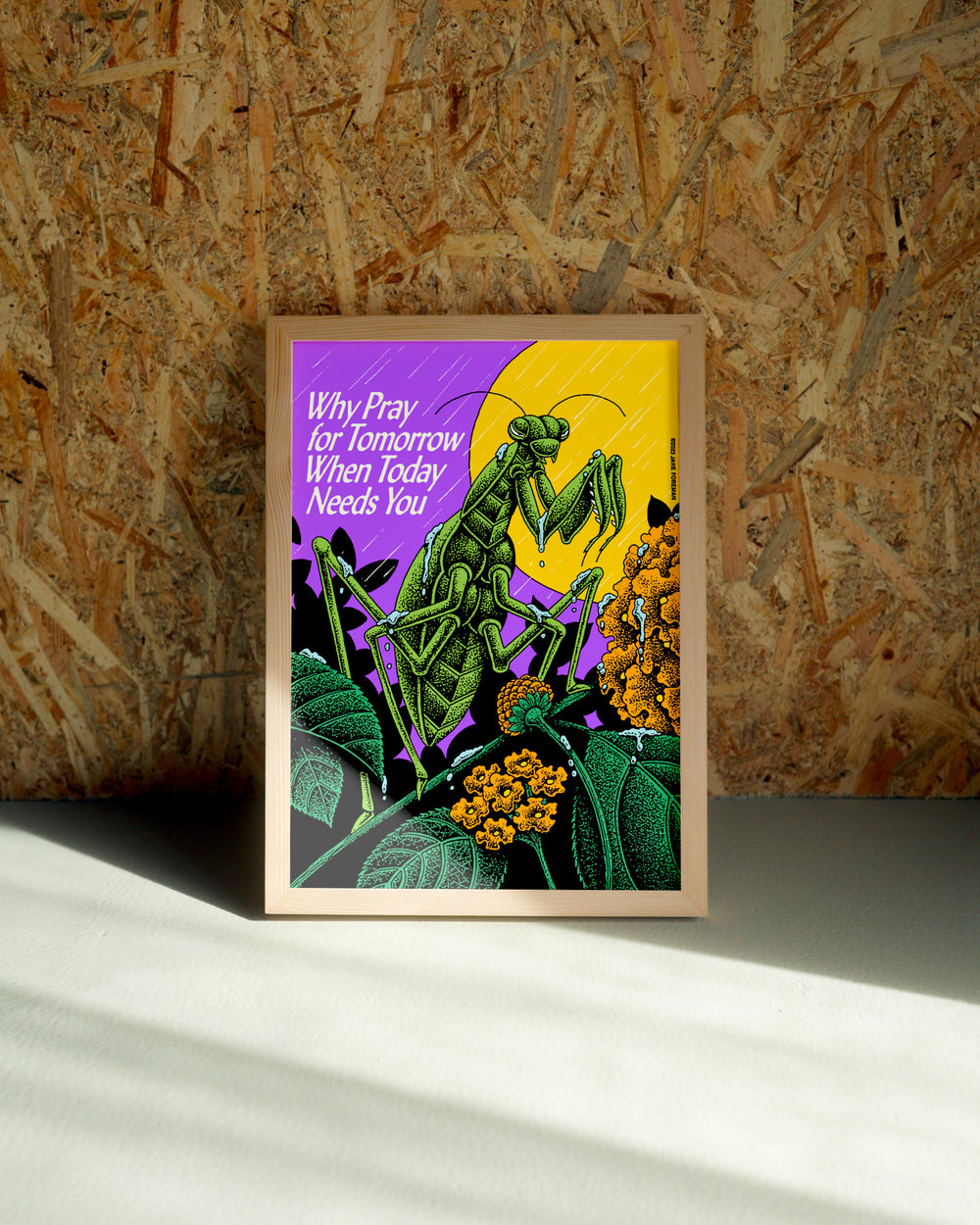 Today wall art by Jake Foreman in a natural wood frame