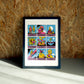 Traits wall art by Jake Foreman in a black frame