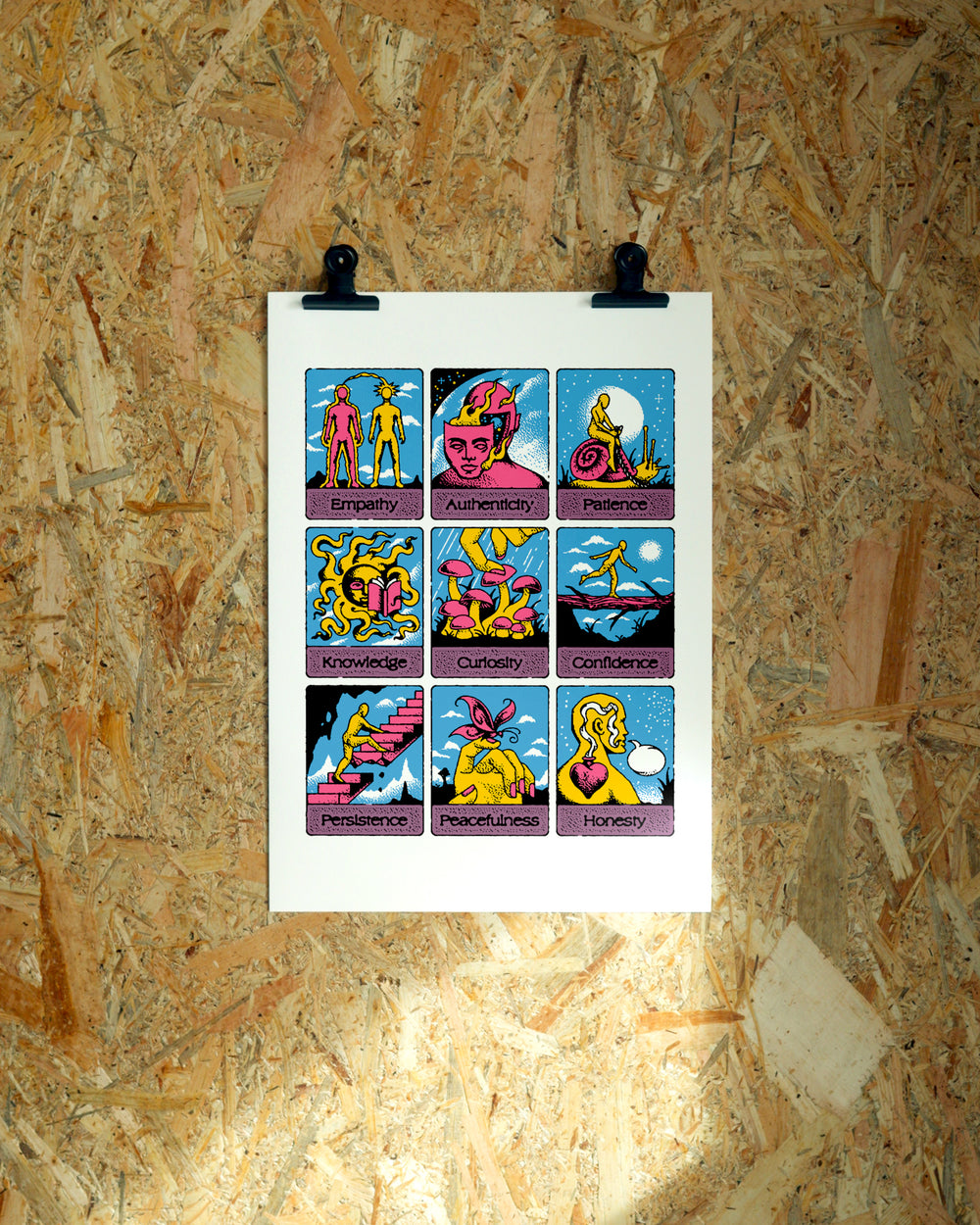 Traits wall art by Jake Foreman, unframed giclée art print