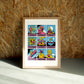 Traits wall art by Jake Foreman in a natural wood frame