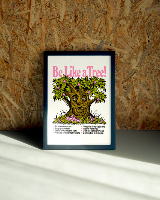 Tree wall art by Jake Foreman in a black frame