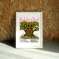 Tree wall art by Jake Foreman in a white frame