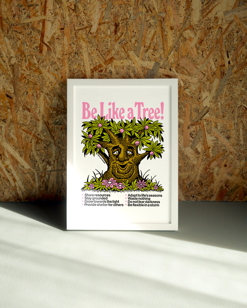 Tree wall art by Jake Foreman in a white frame