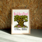Tree wall art by Jake Foreman in a natural wood frame