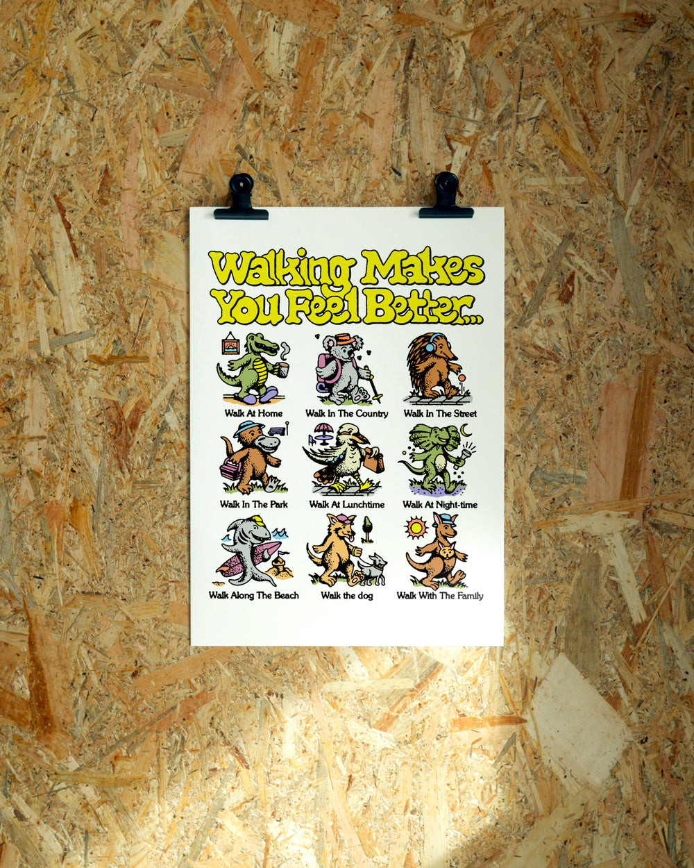 Walking wall art by Jake Foreman, unframed giclée art print