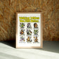Walking wall art by Jake Foreman in a natural wood frame