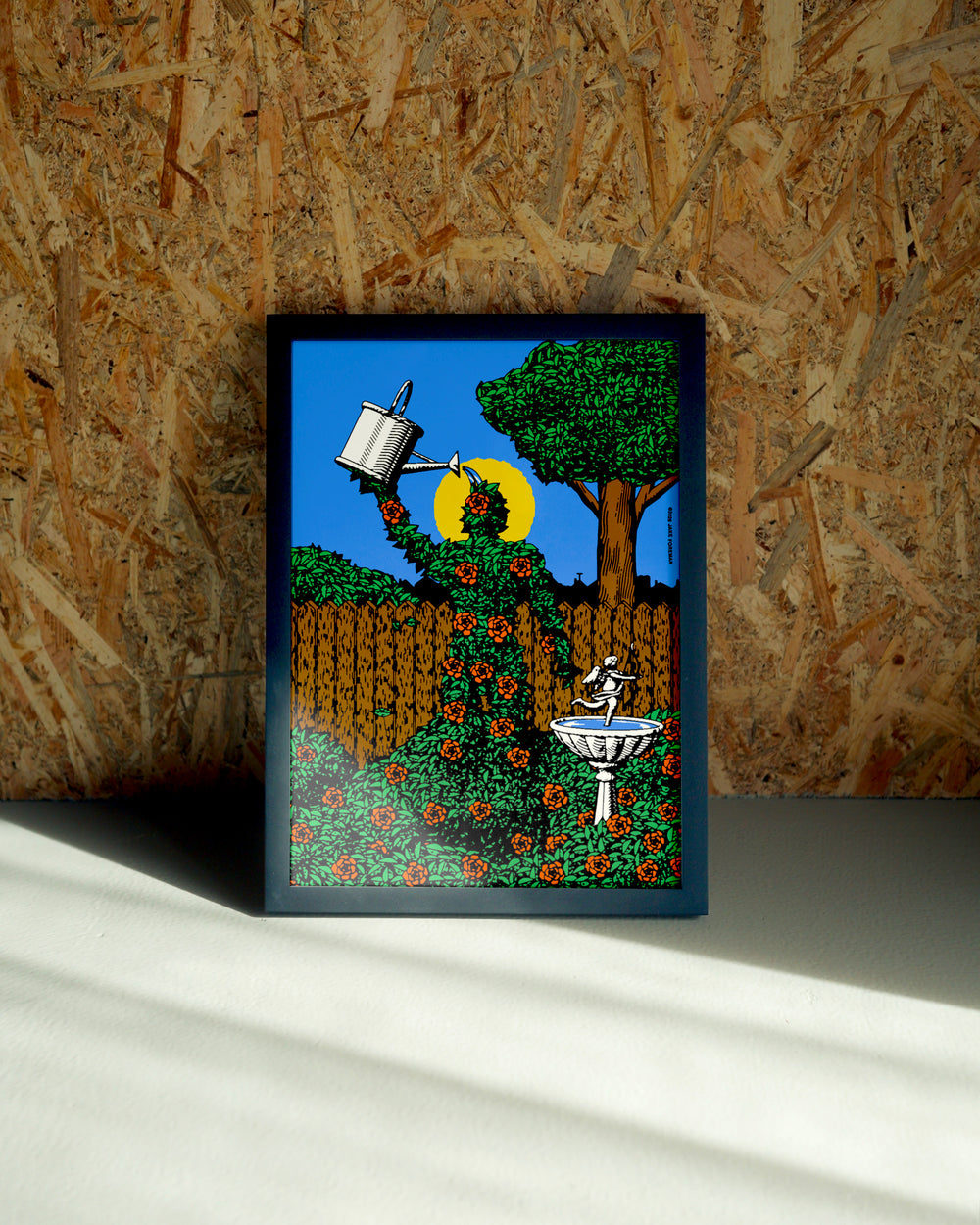 Water Yourself wall art by Jake Foreman in a black frame
