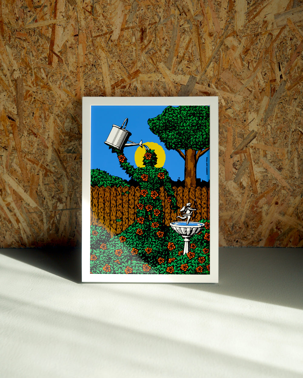 Water Yourself wall art by Jake Foreman in a white frame
