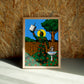 Water Yourself wall art by Jake Foreman in a natural wood frame