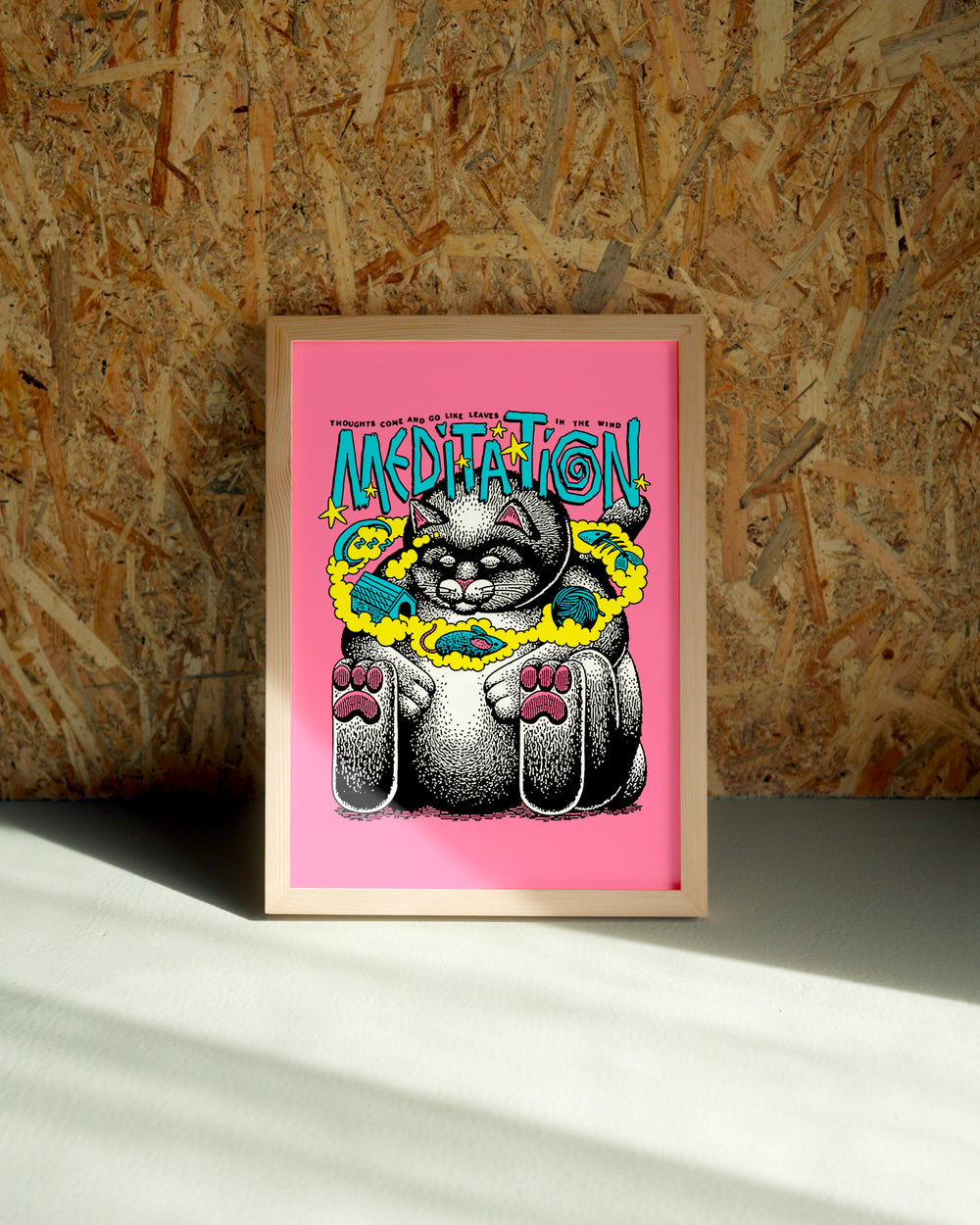 Wind wall art by Jake Foreman in a natural wood frame
